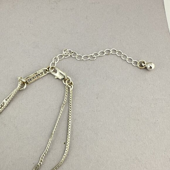 Jenny Bird Necklace Layered Minimalist Silver Plated Modernist Pendant - Picture 6 of 10